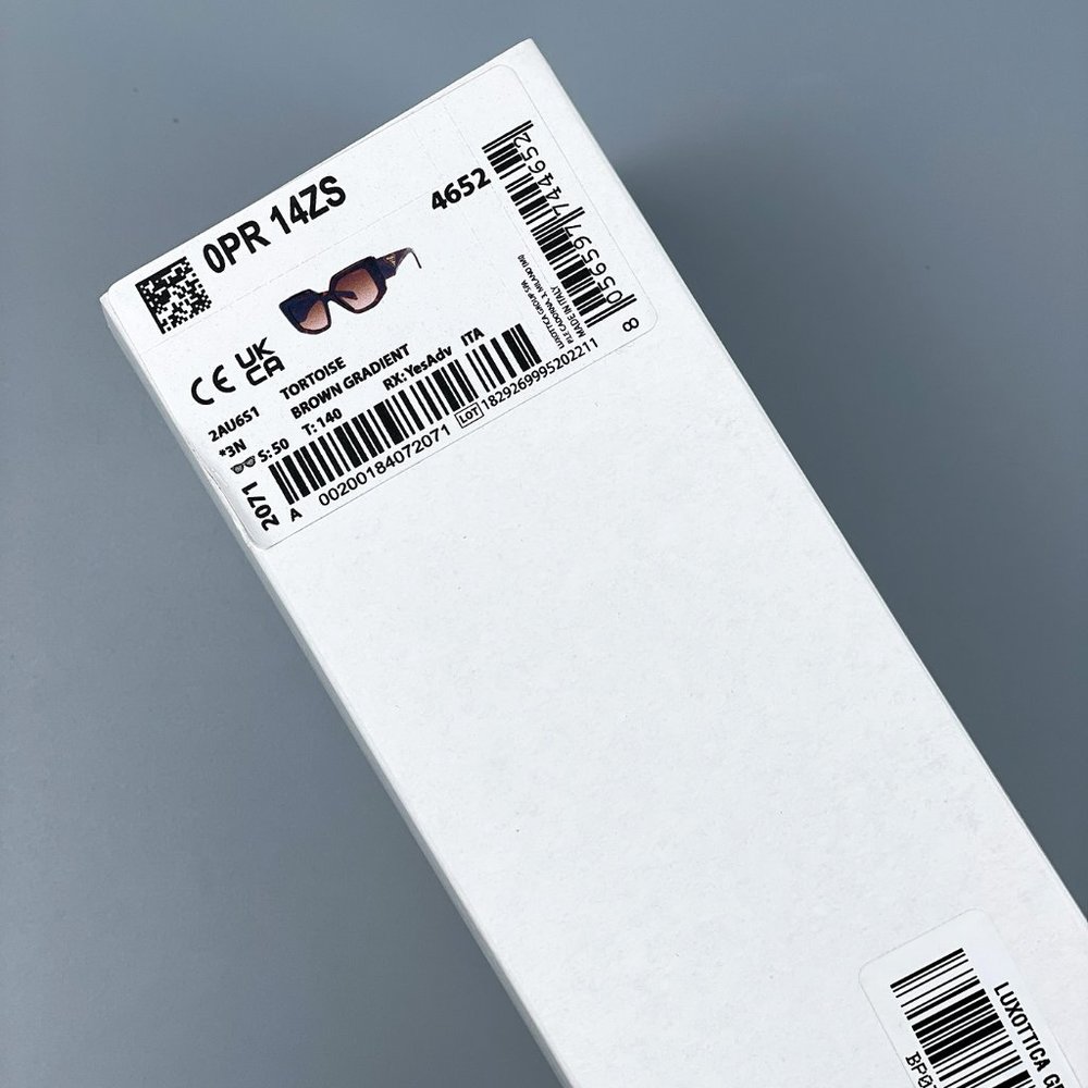 🔥Prada PR14ZS 2AU6S1 Sunglasses Tortoise Brown Gradient Square Women - Picture 11 of 15